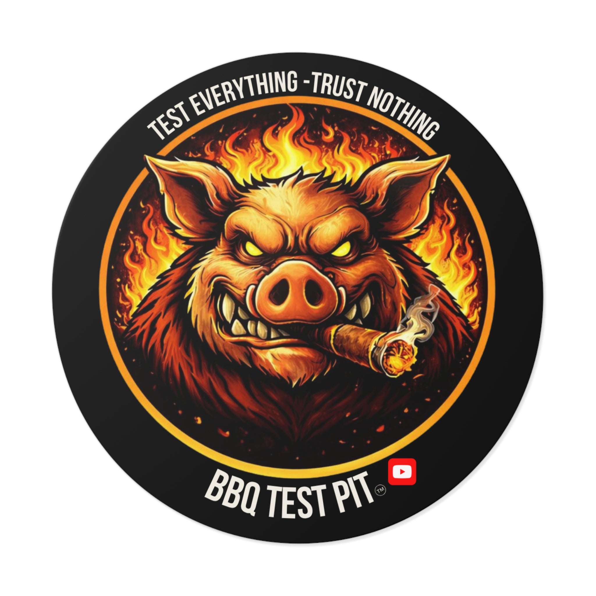 BBQ Test Pit Logo Sticker