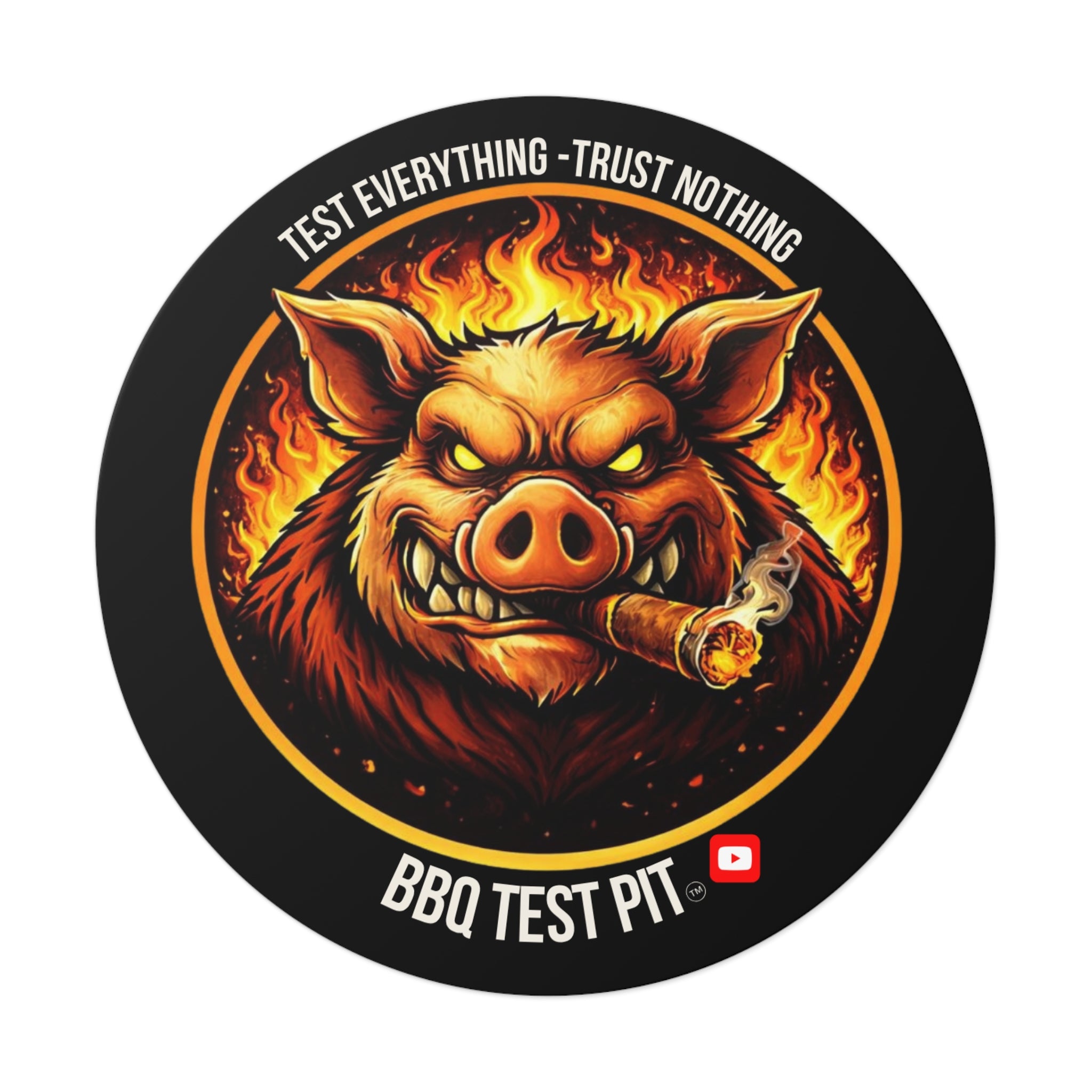 BBQ Test Pit Logo Sticker