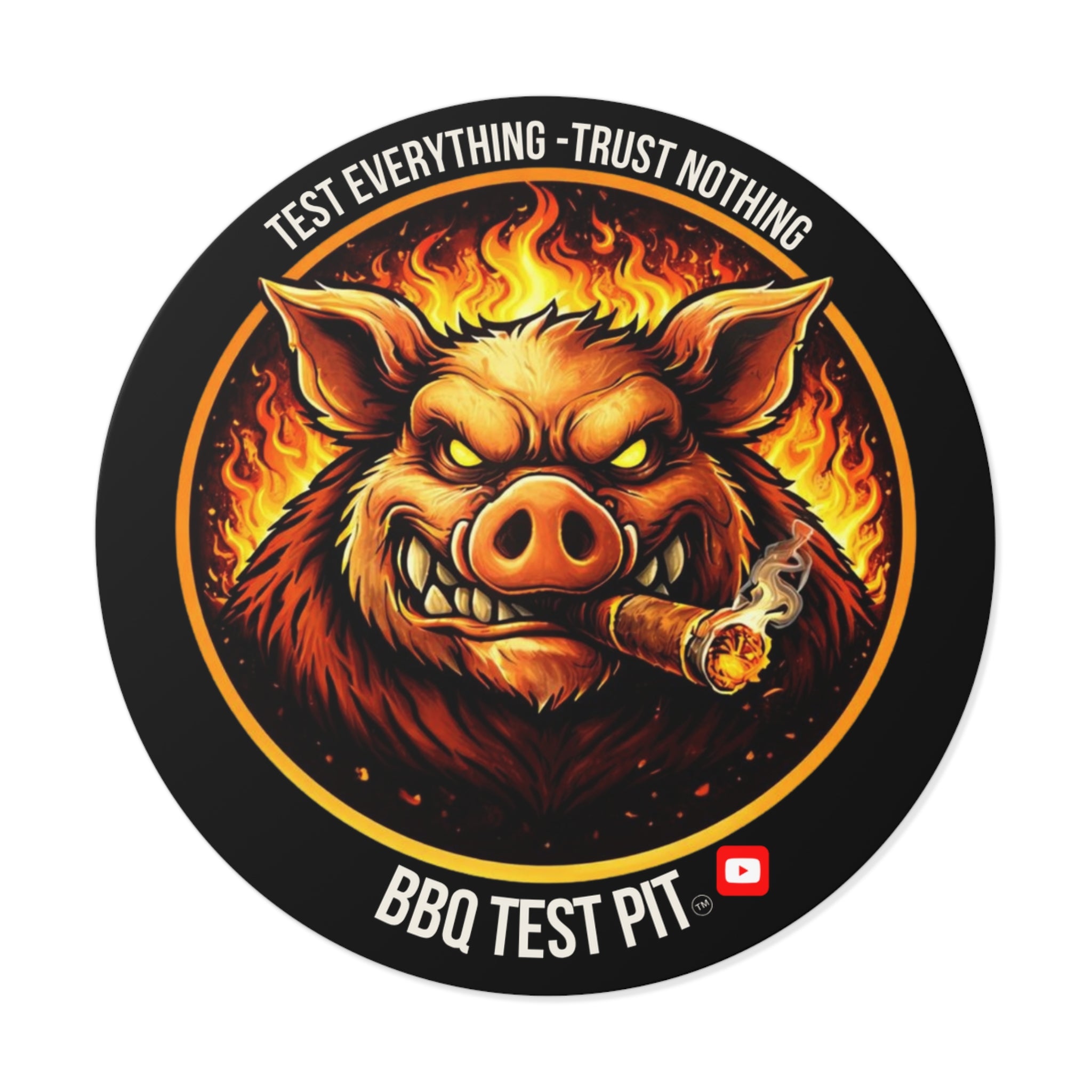 BBQ Test Pit Logo Sticker