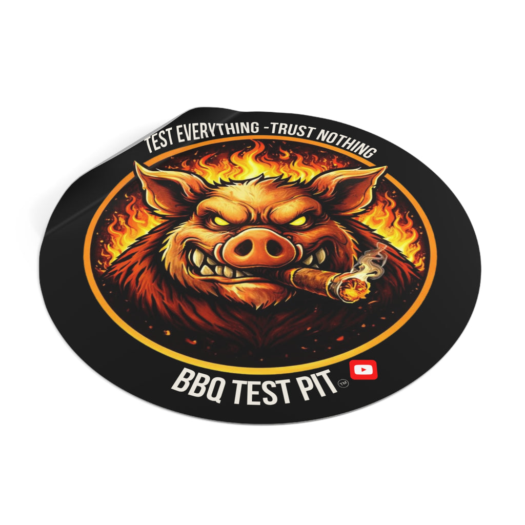 BBQ Test Pit Logo Sticker