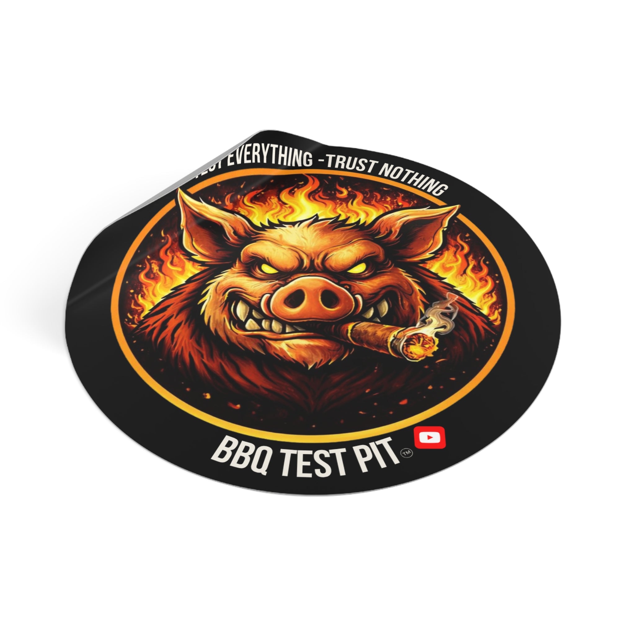 BBQ Test Pit Logo Sticker
