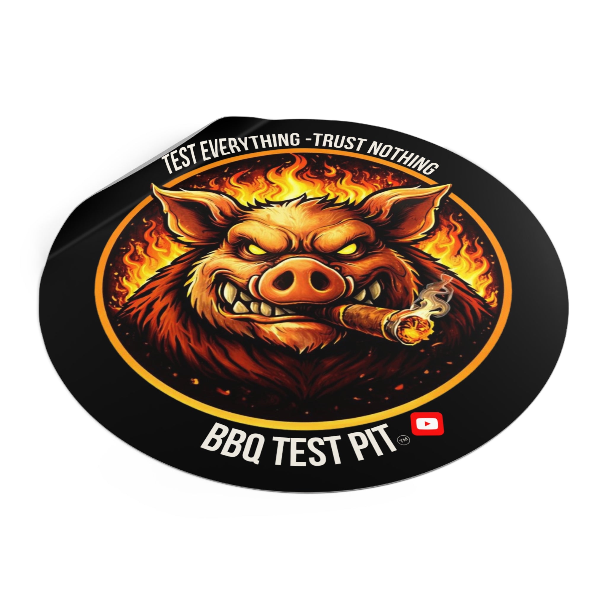 BBQ Test Pit Logo Sticker