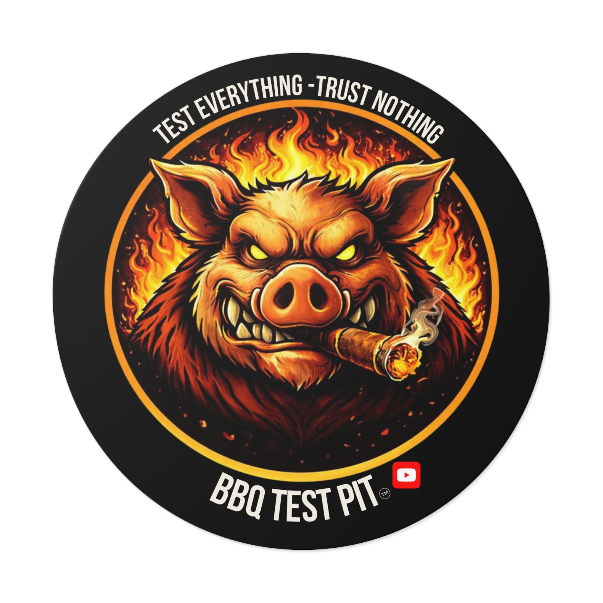 BBQ Test Pit Logo Sticker