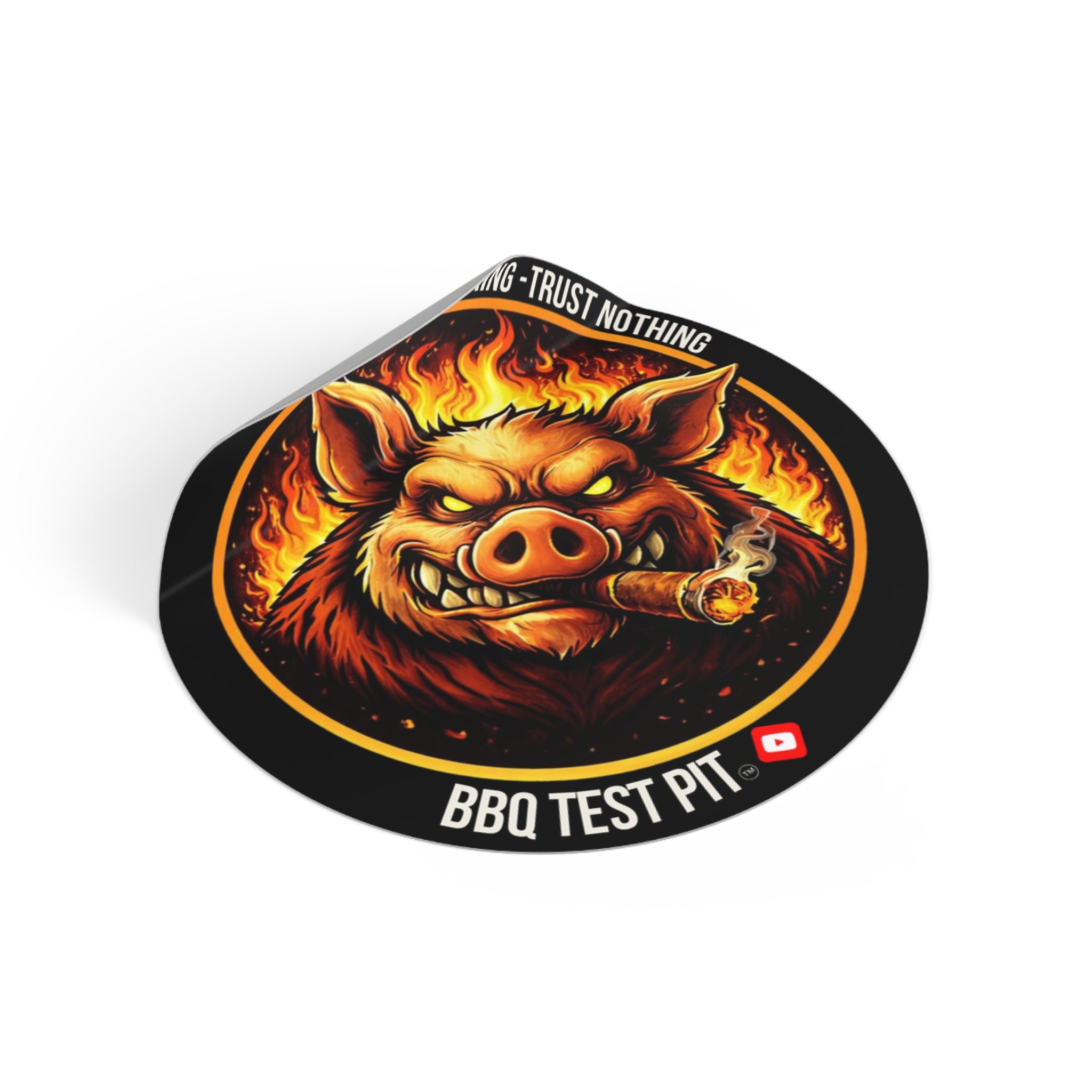 BBQ Test Pit Logo Sticker
