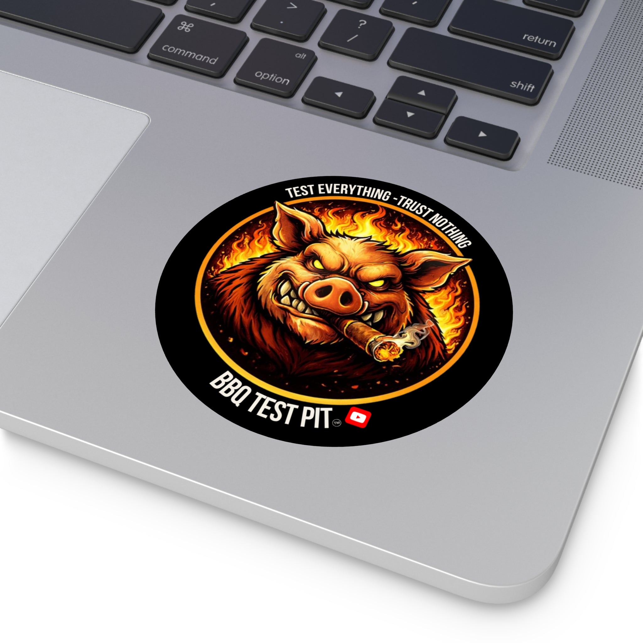 BBQ Test Pit Logo Sticker