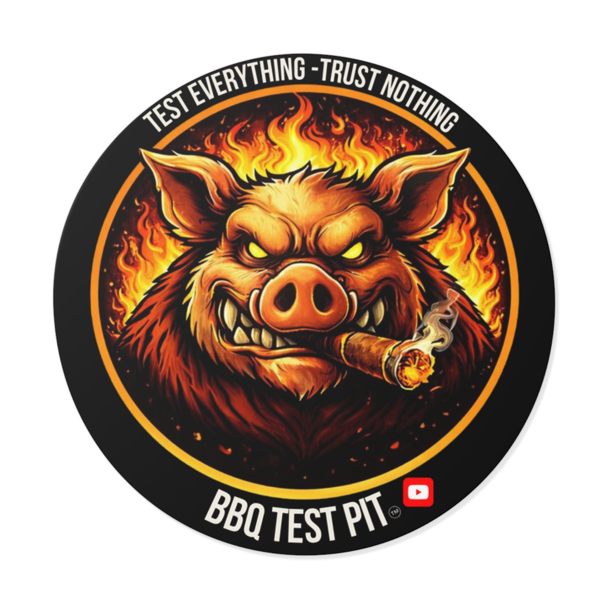 BBQ Test Pit Logo Sticker