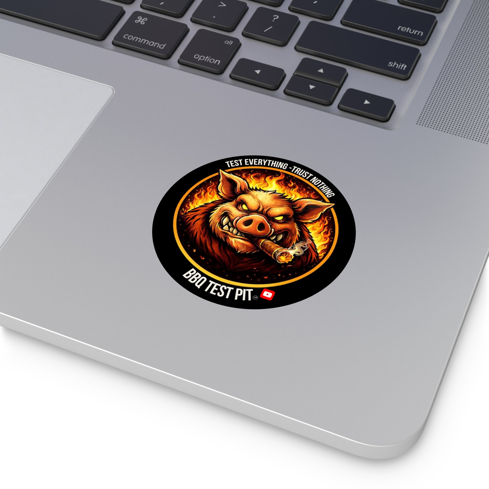 BBQ Test Pit Logo Sticker