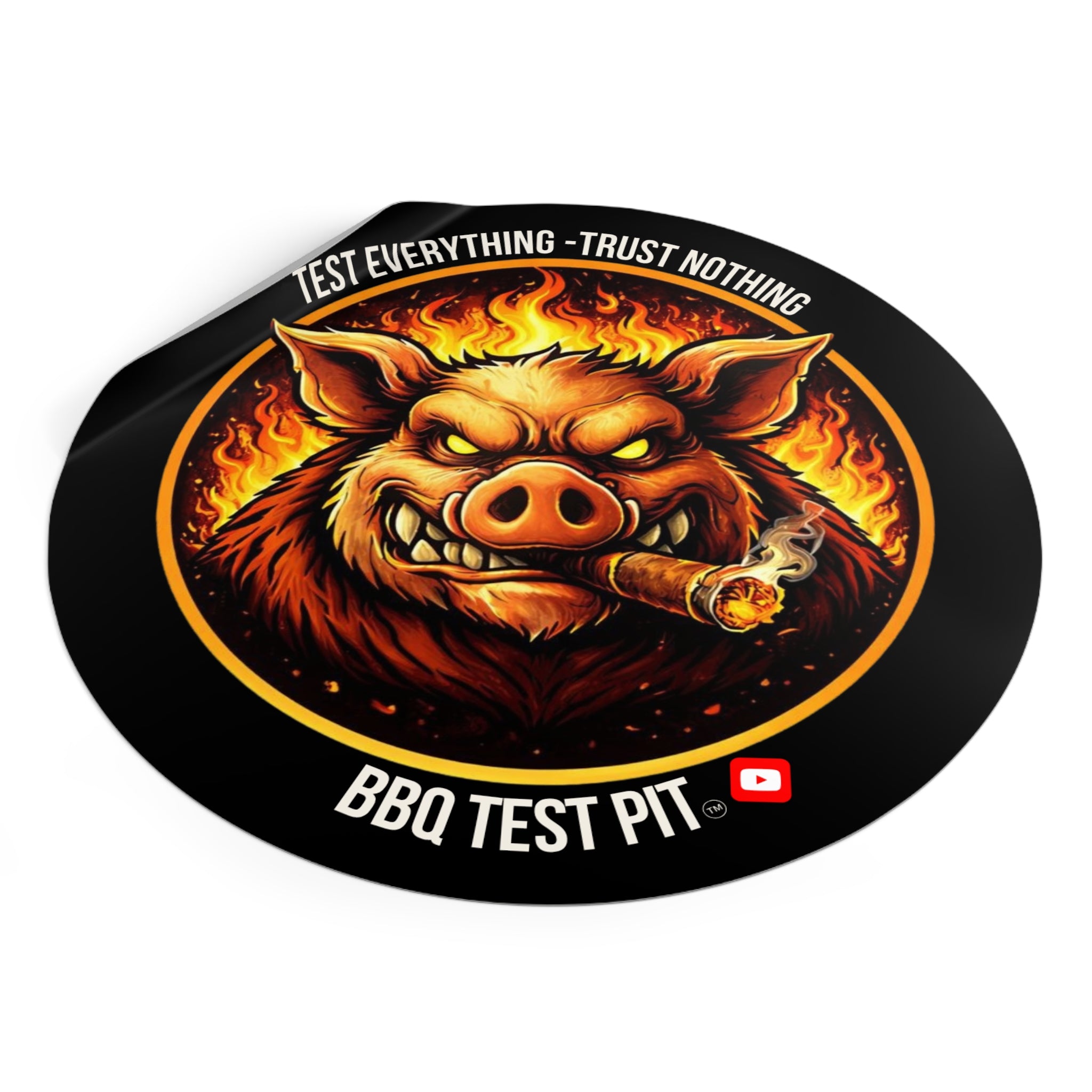 BBQ Test Pit Logo Sticker